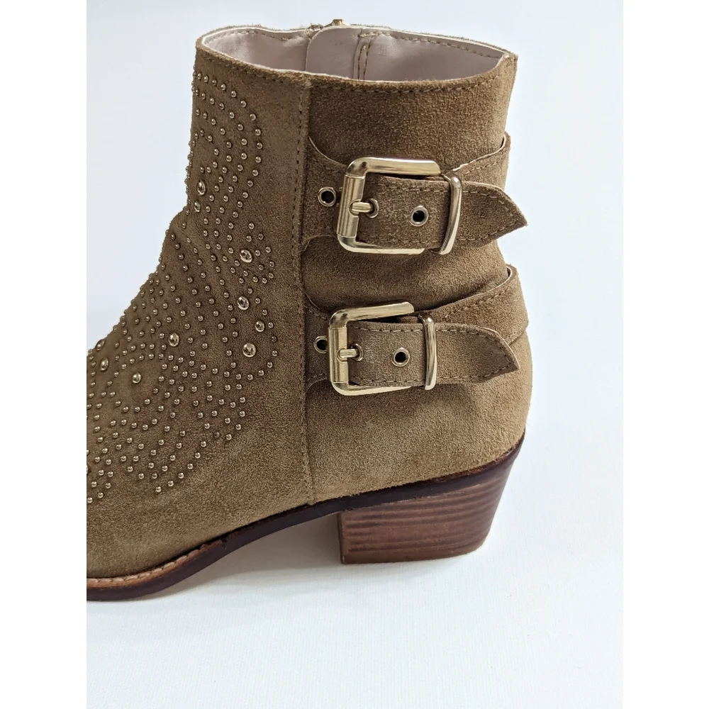 ZARA Suede Studded Ankle Boots With Buckles Women's Size 5 - Picture 7 of 16